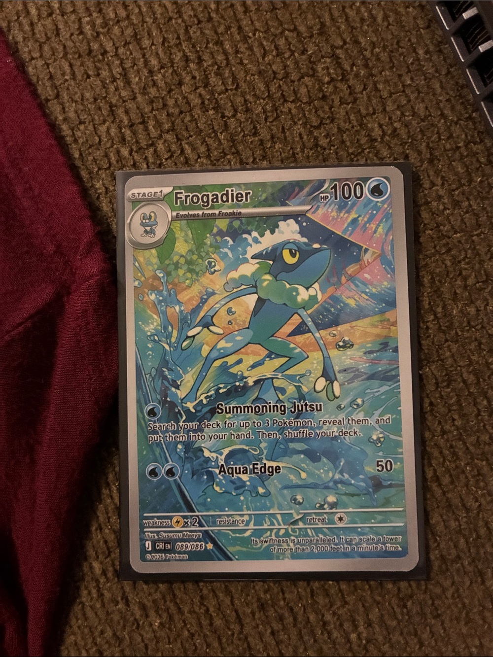 Frogadier Trading Card - Blue